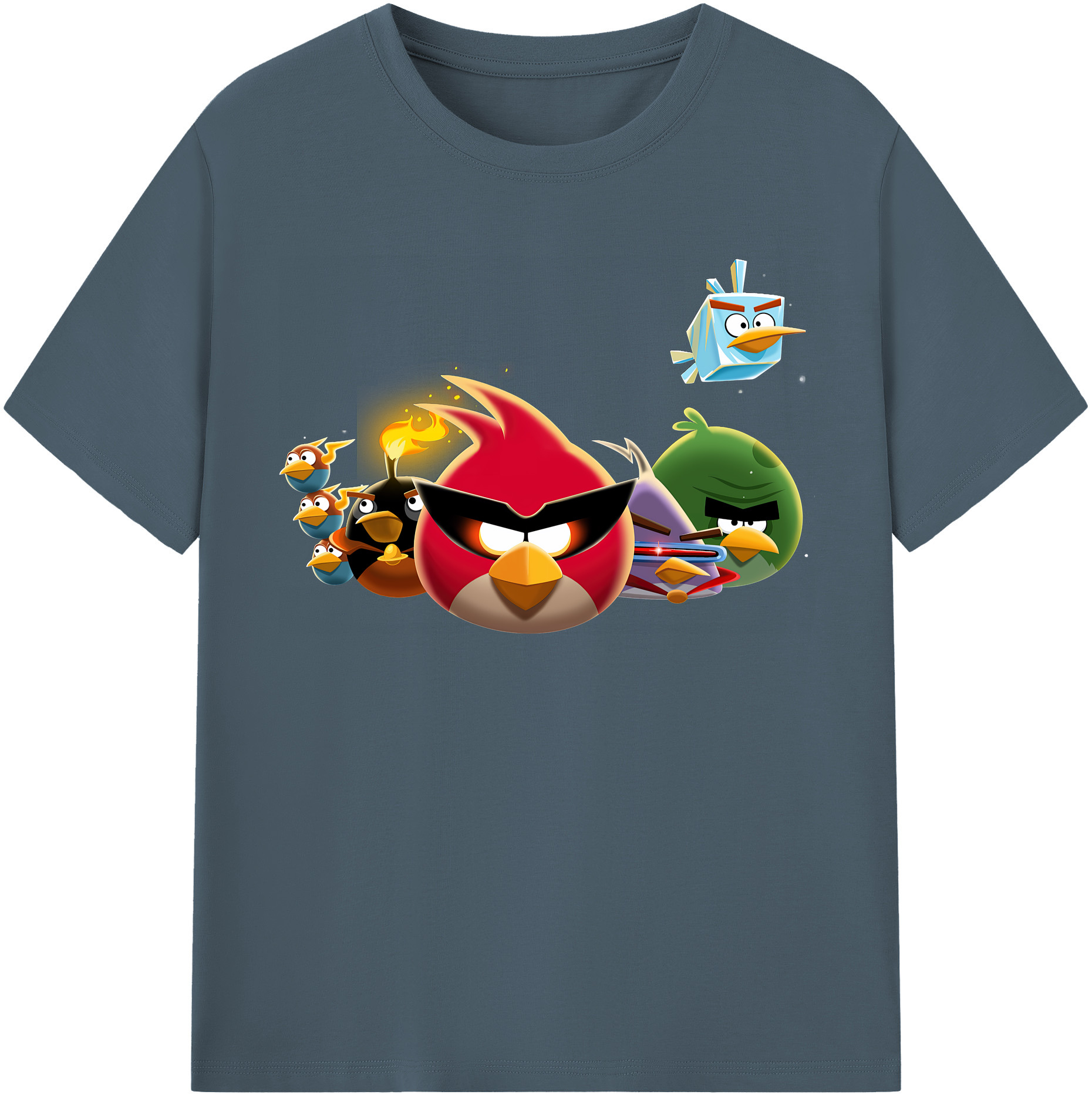 （画像用） Angry Birds アングリーバード 綿100％半袖Tシャツ（フロントプリント）